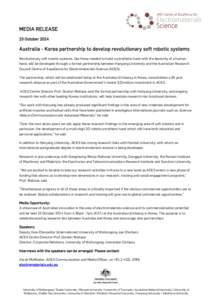 Microsoft Word - MR Australia - Korea partnership to develop revolutionary soft robotic systems