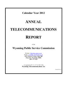 Calendar YearANNUAL TELECOMMUNICATIONS  REPORT
