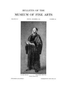 BULLETIN OF THE  MUSEUM OF FINE ARTS VOLUME XLI  BOSTON, DECEMBER, 1943