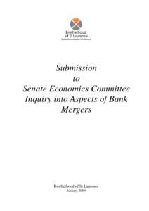 BSL submission to Senate Economics Committee Inquiry into Aspects of Bank Mergers