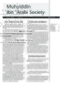 Muhyiddin Ibn ‘Arabi Society Summer 2006 Issue 22