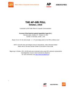 Public Affairs & Corporate Communications  THE AP-GfK POLL October, 2016 Conducted by GfK Public Affairs & Corporate Communications