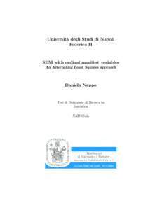 Universit` a degli Studi di Napoli Federico II SEM with ordinal manifest variables An Alternating Least Squares approach