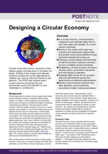 POSTNOTE Number 536 September 2016 Designing a Circular Economy Overview