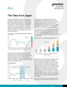 3QThe View from Japan In December 2012, Prime Minister Shinzo Abe came into office promising broad economic reform based on a three-pillar strategy. Aggressive quantitative easing,