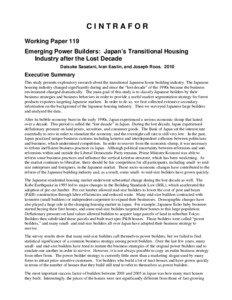 CINTRAFOR Working Paper 119 Emerging Power Builders: Japan’s Transitional Housing