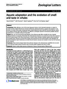 Aquatic adaptation and the evolution of smell and taste in whales