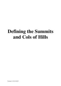 Defining the Summits and Cols of Hills Version 2:   Table of Contents