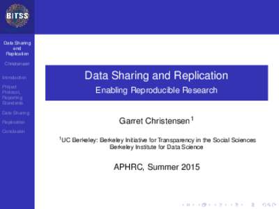 Data Sharing and Replication Christensen  Data Sharing and Replication