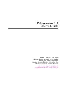 Polyphemus 1.7 User’s Guide ENPC – INRIA – EDF R&D Meryem Ahmed de Biasi, Vivien Mallet, Pierre Tran, Ir`