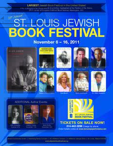 LARGEST Jewish Book Festival in the United States! One of Missouri’s top literary events & activities, highlighted at the Pavilion of the States, 2011 Library of Congress National Book Festival, Washington, D.C. l