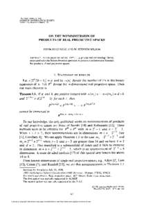 TRANSACTIONS OF THE AMERICAN MATHEMATICAL SOCIETY Volume 318, Number I, March 1990 ON THE NONIMMERSION OF PRODUCTS OF REAL PROJECTIVE SPACES