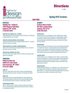 Directions to sites Spring 2015 Sessions NEW YORK BUFFALO