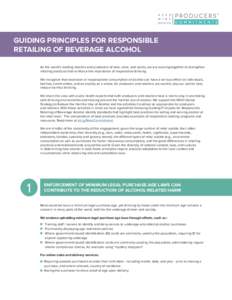 GUIDING PRINCIPLES FOR RESPONSIBLE RETAILING OF BEVERAGE ALCOHOL