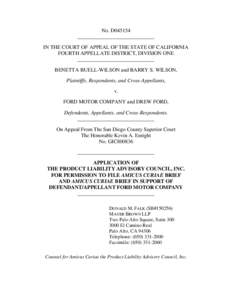 No. D045154 _____________________________ IN THE COURT OF APPEAL OF THE STATE OF CALIFORNIA FOURTH APPELLATE DISTRICT, DIVISION ONE _____________________________ BENETTA BUELL-WILSON and BARRY S. WILSON,