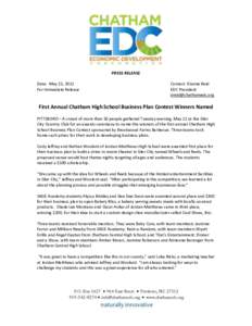 PRESS RELEASE Date: May 25, 2012 For Immediate Release Contact: Dianne Reid EDC President