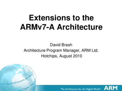 Hotchips 22: ARMv7-A Extensions