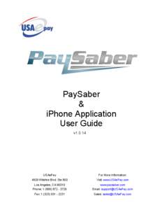    PaySaber & iPhone Application User Guide