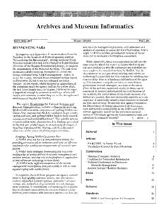 Archives and Museum Informatics Newsletter, Vol. 7, no. 4