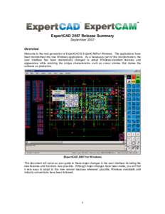 ExpertCAD 2007 Release Summary