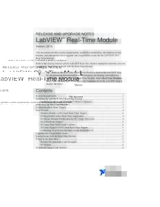 LabVIEW Real-Time Module Release and Upgrade Notes - National Instruments
