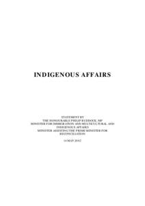 Microsoft Word - Indigenous affairs statement 11 May version to pdf.doc