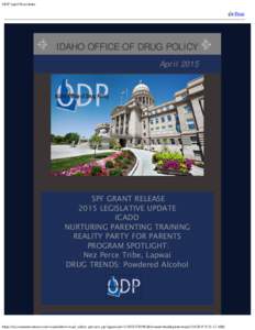 ODP April Newsletter  Print  IDAHO OFFICE OF DRUG POLICY           April 2015