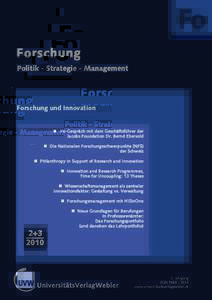 Fo Forschung Politik - Strategie - Management Forschung und Innovation