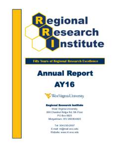 Regional Research Institute / West Virginia University / University of Groningen / West Virginia / Academia / Tourist attractions in the United States