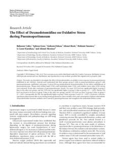 The Effect of Dexmedetomidine on Oxidative Stress during Pneumoperitoneum