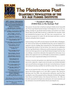 Vol. 2, Issue 3 September 2005 The Pleistocene Post  Quarterly Newsletter of the