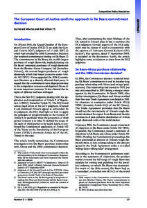Competition Policy Newsletter  by Harald Mische and Blaž Višnar (1) Introduction On 29 June 2010, the Grand Chamber of the European Court of Justice (‘ECJ’) (2) set aside the General Court’s (‘GC’) judgme