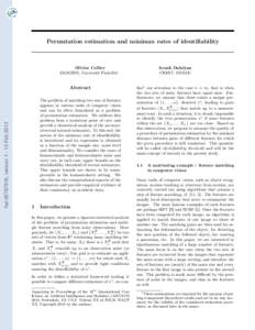 Permutation estimation and minimax rates of identifiability  Olivier Collier IMAGINE, Université Paris-Est  hal, versionFeb 2013