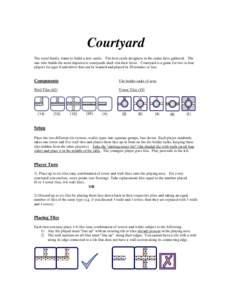 Courtyard The royal family wants to build a new castle. The best castle designers in the realm have gathered. The one who builds the most impressive courtyards shall win their favor. Courtyard is a game for two to four p