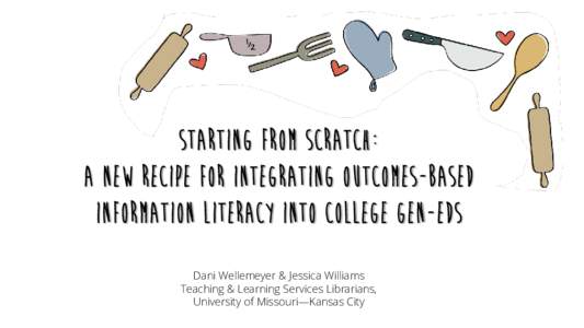 Starting From Scratch: A New Recipe for Integrating Outcomes-Based Information Literacy into College Gen-Eds Dani Wellemeyer & Jessica Williams Teaching & Learning Services Librarians, University of Missouri—Kansas Cit