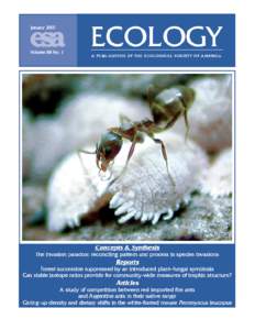 Ecology, 88(1), 2007, pp. 63–75 Ó 2007 by the Ecological Society of America AN EXPERIMENTAL STUDY OF COMPETITION BETWEEN FIRE ANTS AND ARGENTINE ANTS IN THEIR NATIVE RANGE E. G. LEBRUN,1,4 C. V. TILLBERG,2 A. V. SUAR