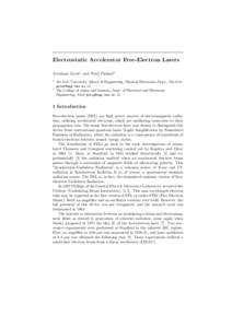 Electrostatic Accelerator Free-Electron Lasers Avraham Gover1 and Yosef Pinhasi2 1 2