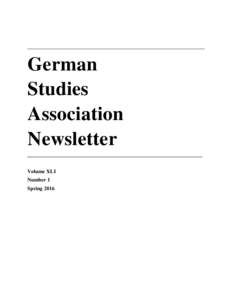 ______________________________________________________________________________  German Studies Association Newsletter