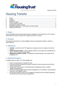 Policy ID # TM18  Housing Transfer[removed].