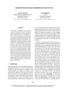 Automatic Detection and Classification of Social Events Owen Rambow CCLS Columbia University New York, U.S.A. [removed]