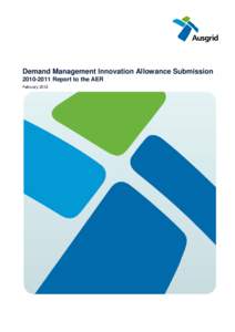 Demand Management Innovation Allowance Submission[removed]Report to the AER February 2012 Demand Management Innovation Allowance Submission February 2012