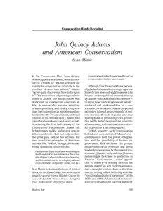 Conservative Minds Revisited  John Quincy Adams