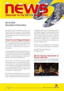 No. 6| 2011 November & December Among other topics, this newsletter contains a big