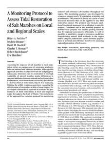 A Monitoring Protocol to Assess Tidal Restoration of Salt Marshes on Local and Regional Scales Hilary A. Neckles1,8 Michele Dionne2