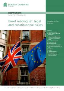 Brexit reading list: legal and constitutional issues