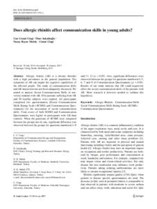 Eur Arch Otorhinolaryngol DOIs00405y RHINOLOGY  Does allergic rhinitis affect communication skills in young adults?