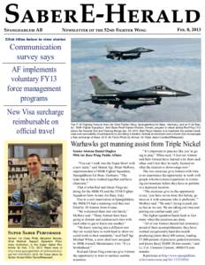 Saber E-Herald Spangdahlem AB Newsletter of the 52nd Fighter Wing  Feb. 8, 2013