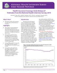 Health Insurance Coverage: Early Release of Estimates From the National Health Interview Survey, 2015