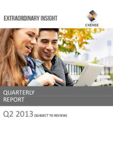 QUARTERLY REPORT Q2SUBJECT TO REVIEW)  Contents