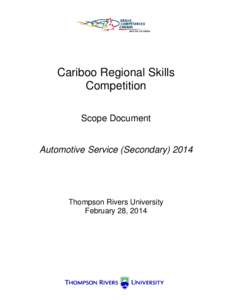 Regional Scope Document Automotive Service (Secondary) 2009